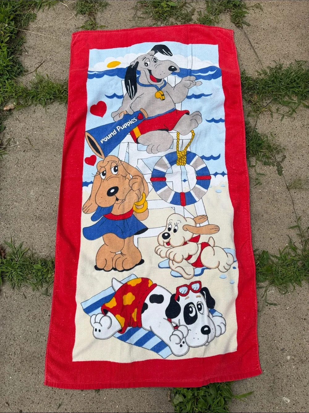 Vintage Pound Puppies Beach Towel